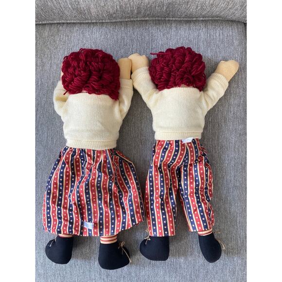 Raggedy Ann & Andy Shelf Sitting Raggedy Dolls - Patriotic Clothes 19" tall - Picture 10 of 12